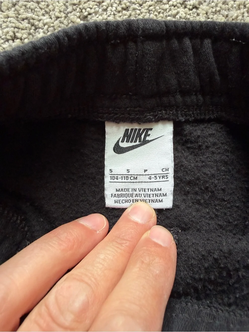 Nike Kids Black Joggers with White Swoosh